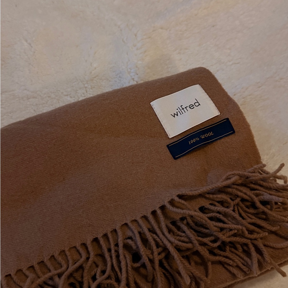 Wilfred Tan Wool Fringe Scarf